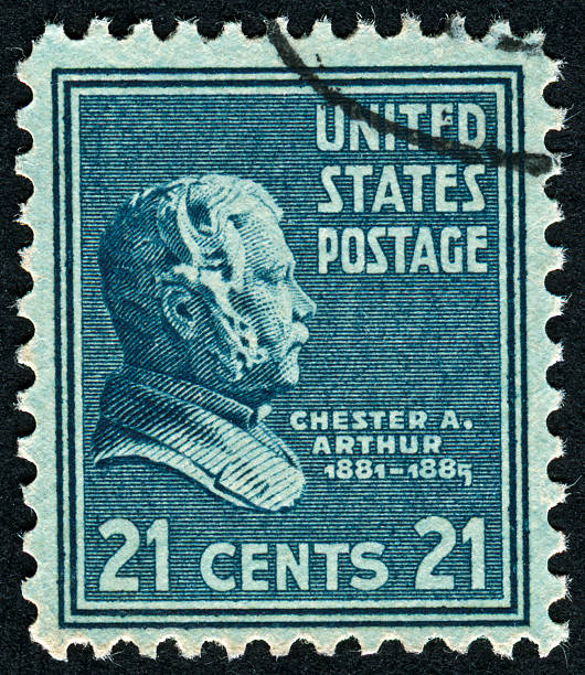 chester a. arthur - president postage stamp profile usa imagens e fotografias de stock
