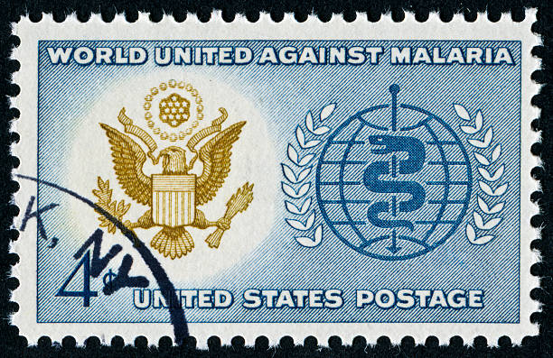 world unida contra a malária stamp - world united against malaria - fotografias e filmes do acervo