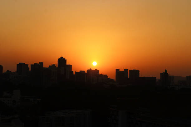 istock Sunset Over Singapore: Silhouetted City Skyscrapers 1752500038