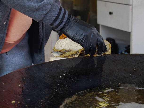 istock Grilled Fish bread made on the street in the market 1752505708