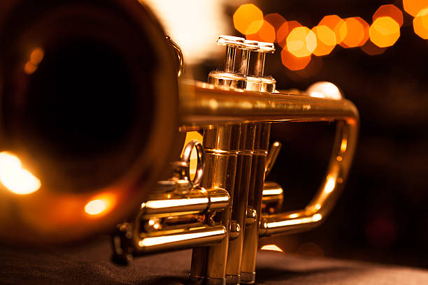 tromba - brass instrument retro revival old fashioned part of foto e immagini stock