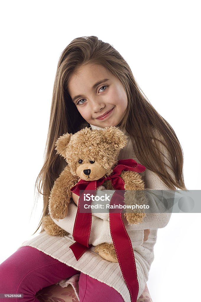 Fille heureuse avec teddy - Photo de Amour libre de droits