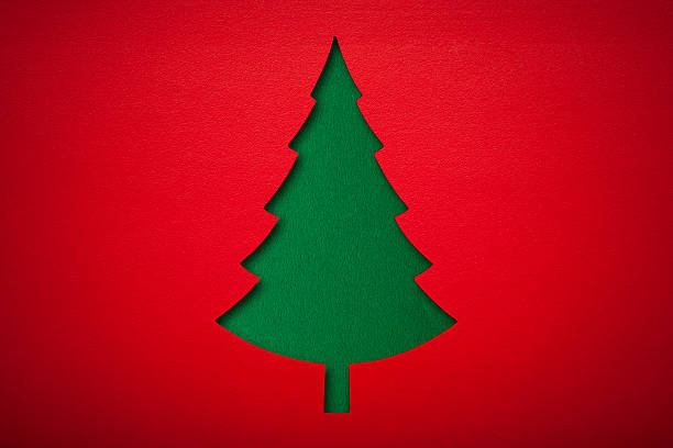 Free Stock Photo of Christmas tree on paper circle background ...