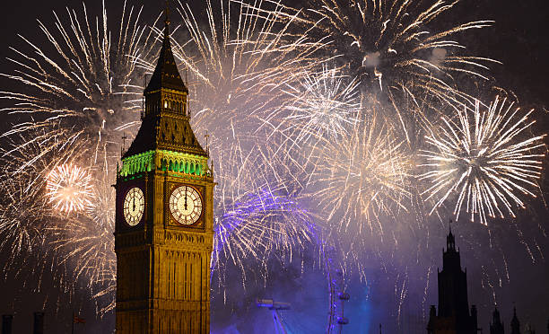 London Fireworks stock photo