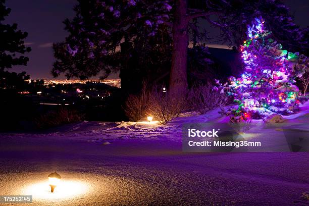 Рождественская Ёлка City Lights — стоковые фотографии и другие картинки Ёлочная гирлянда - Ёлочная гирлянда, Без людей, Большой город