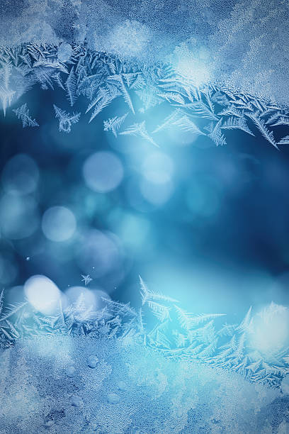 istock Winter night behind frozen window glass 175252194