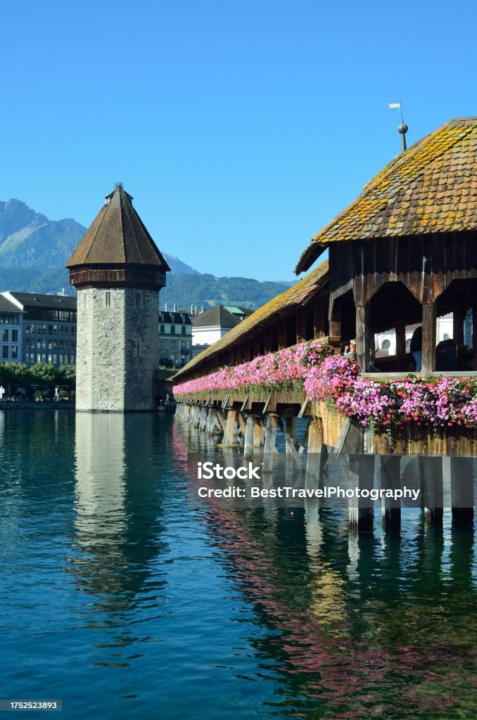 Lucerne Lucerne, a Swiss city famous for its well-preserved medieval architecture, next to Lake Luzern, Switzerland. Lake Lucerne Stock Photo