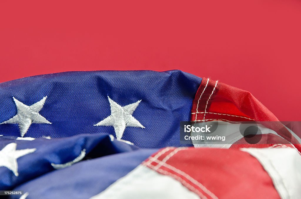 Bandeira dos Estados Unidos da América sobre Vermelho - Royalty-free Bandeira dos Estados Unidos da América Foto de stock