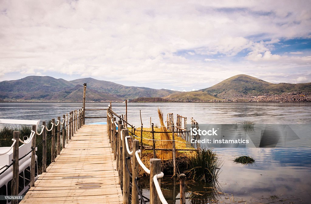 Bootssteg am Lake Titicaca in Peru - Lizenzfrei Anden Stock-Foto