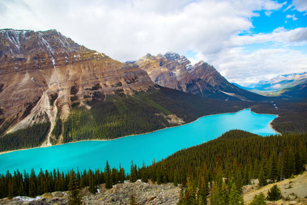 istock Drahon shaped lake in mountains among spruce trees. 1752536043