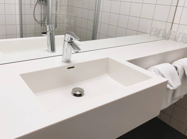 istock Sleek White Bathroom Sink with a Minimalistic Design 1752536840