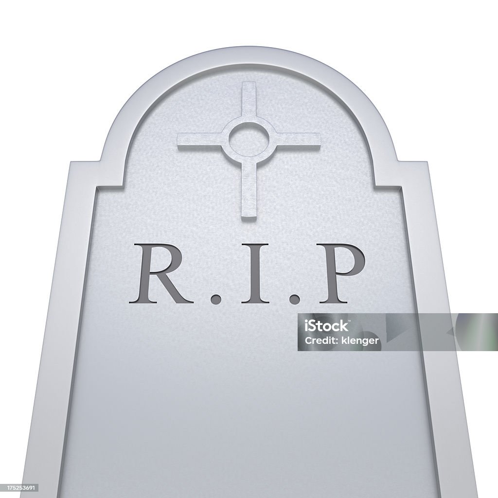 Tombstone at a graveyard - R.I.P 3D Rendering Tombstone Stock Photo