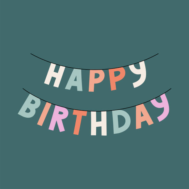 istock Illustration with a paper garland - Happy Birthday. 1752539963