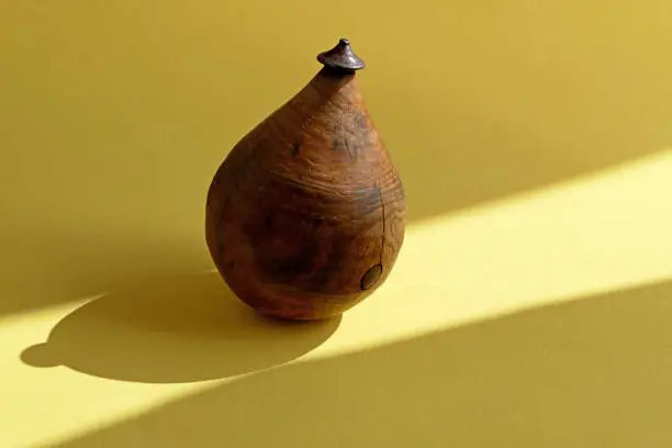 handmade old wooden spinning top