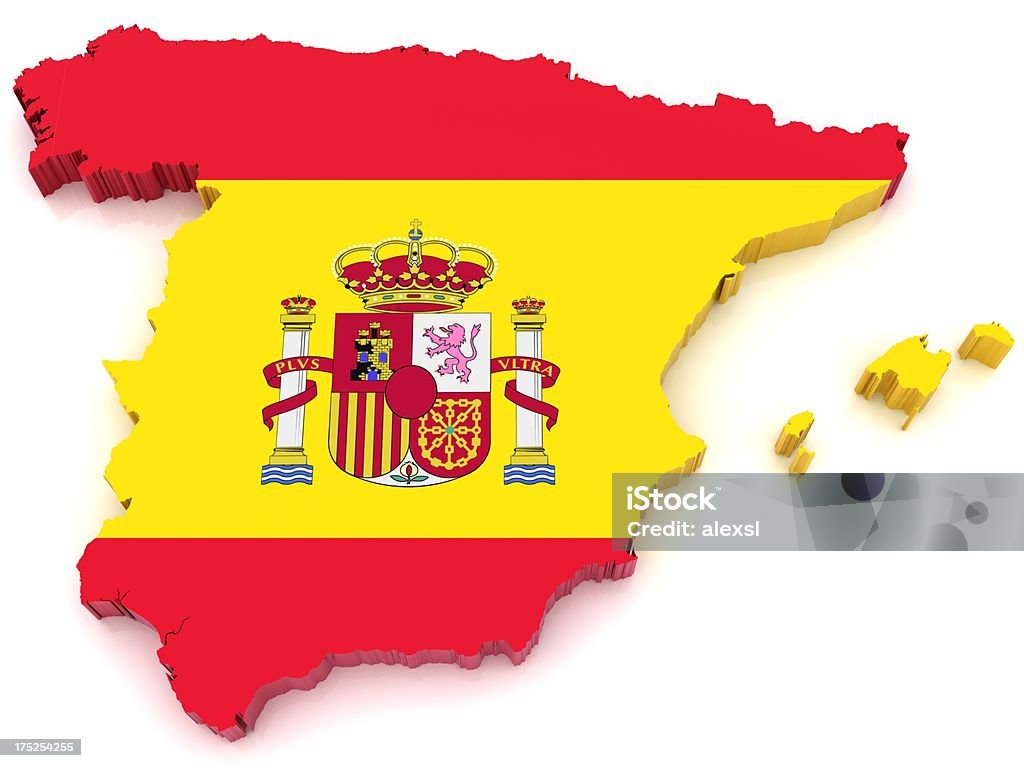 Mapa de Espanha - Foto de stock de Bandeira royalty-free