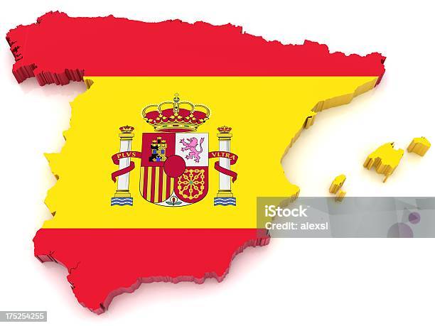 Foto de Mapa De Espanha e mais fotos de stock de Bandeira - Bandeira, Bandeira da Comunidade Européia, Bandeira nacional