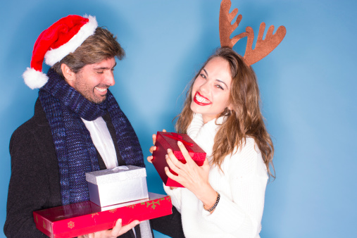 Couple with gifts ready for the holidays