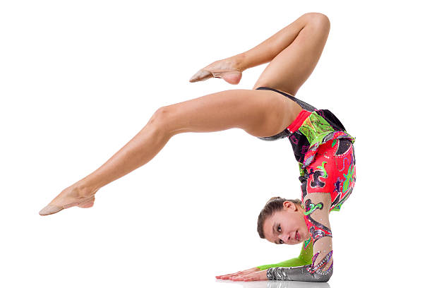istock Gymnast girl isolated on white 175254491
