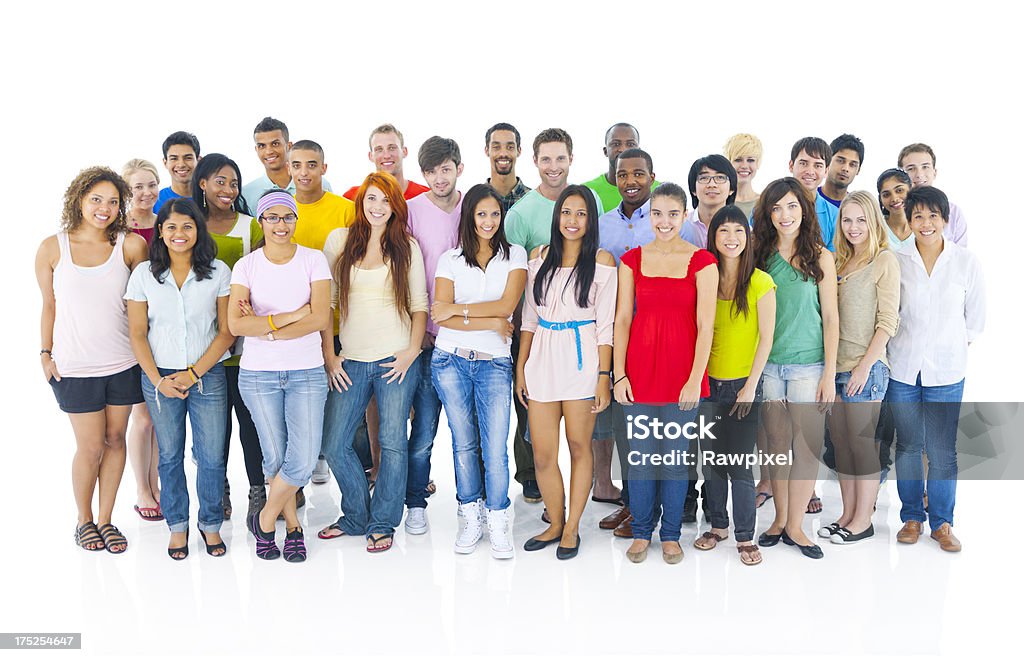 Grande grupo de jovens multi-étnico - Royalty-free Adolescente Foto de stock