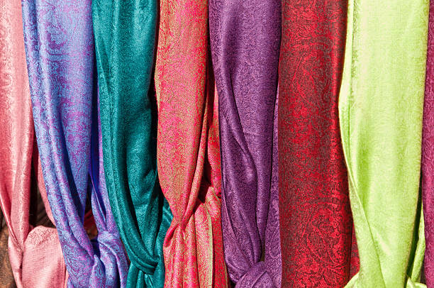 istock Color choices - display with multicolor scarves for women 175254893