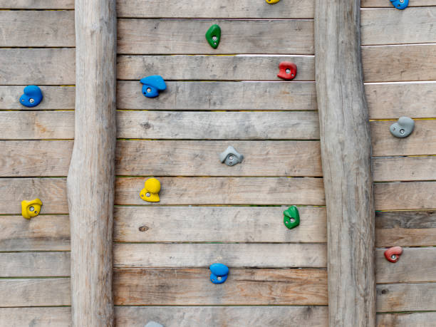 istock Climbing Holds and Grips on a Wooden Wall 1752555857