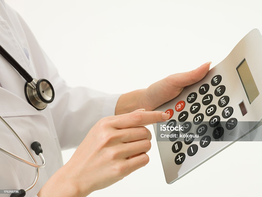 Value of the medical care. Calculator Stock Photo