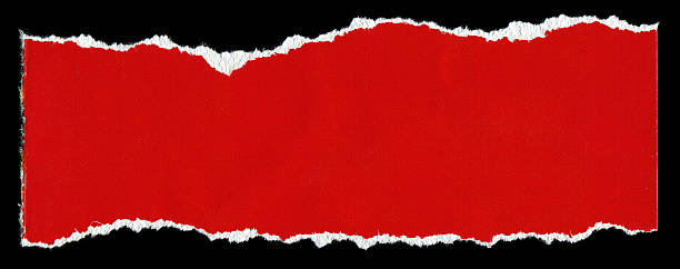 coupe ou fond de papier déchiré rouge - au bord de photos et images de collection