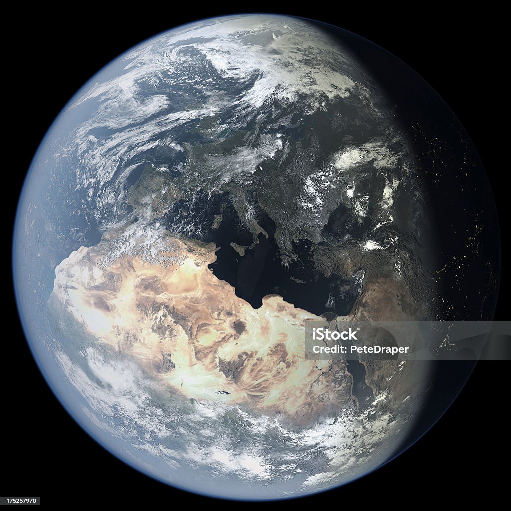 África y Europa de espacio - Foto de stock de Asia libre de derechos