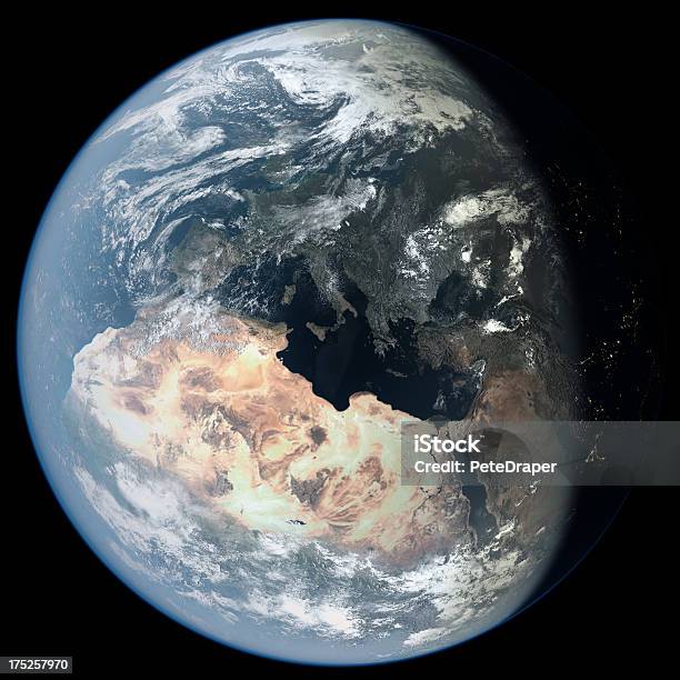 África Y Europa De Espacio Foto de stock y más banco de imágenes de Asia - Asia, Asia Occidental, Astronomía