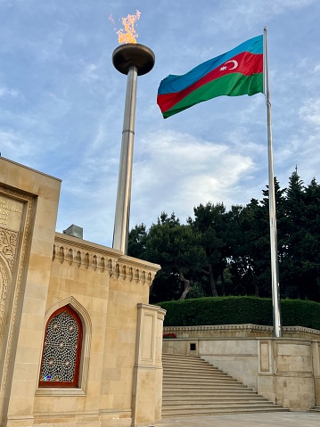 Baku, Azerbaijan  - May 29, 2023: Martyrs' Lane, a cemetery and memorial dedicated to those killed during Black January 1990 and in the First Nagorno-Karabakh War of 1988–1994