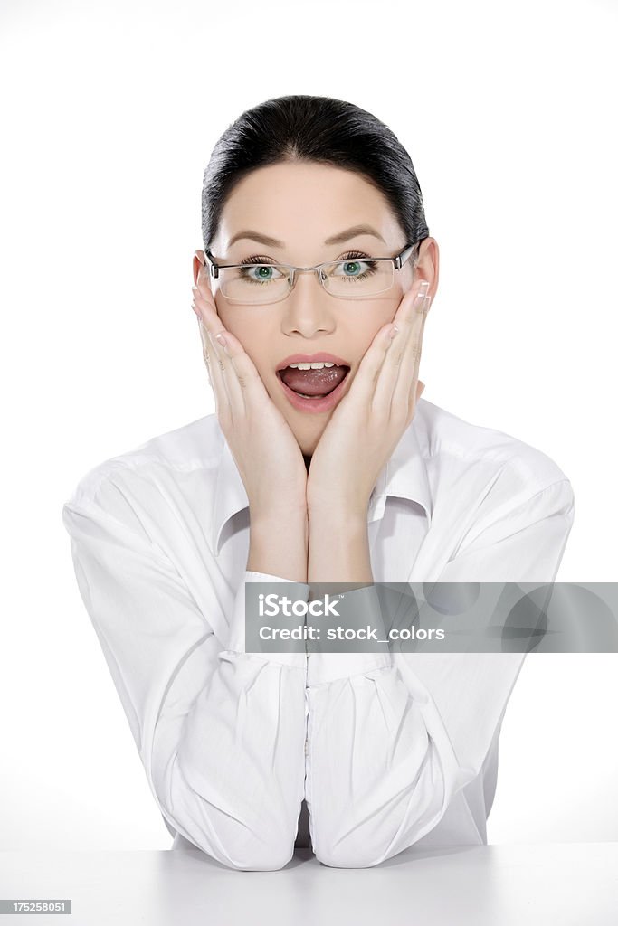 Удивлен бизнес женщина - Стоковые фото Белый роялти-фри