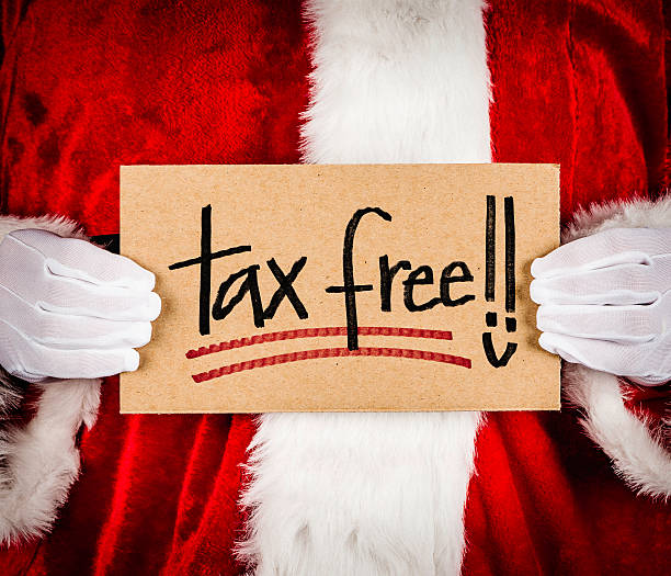 istock Santa with Tax Free Sign 175259170