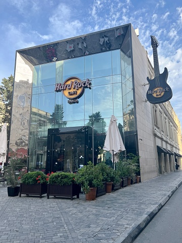 Baku, Azerbaijan - May 31, 2023: Hard Rock Cafe, Baku