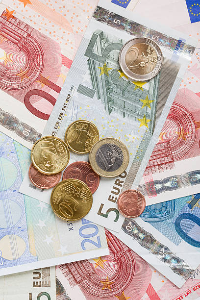 евро currency - 50 euro cent стоковые фото и изображения