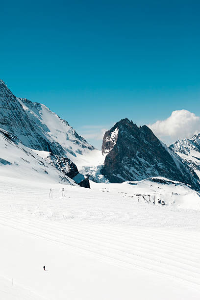 Powder snow at mountain peaks