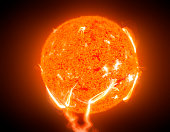 Sun with huge solar flare