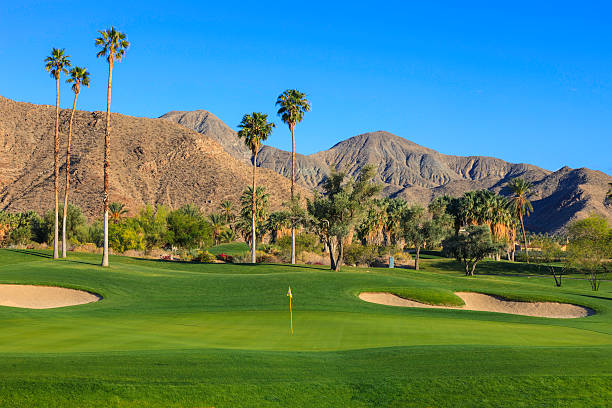 parcours de golf à palm springs, californie - lawn desert golf california photos et images de collection