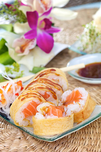 Sweet tamago futomaki sushi