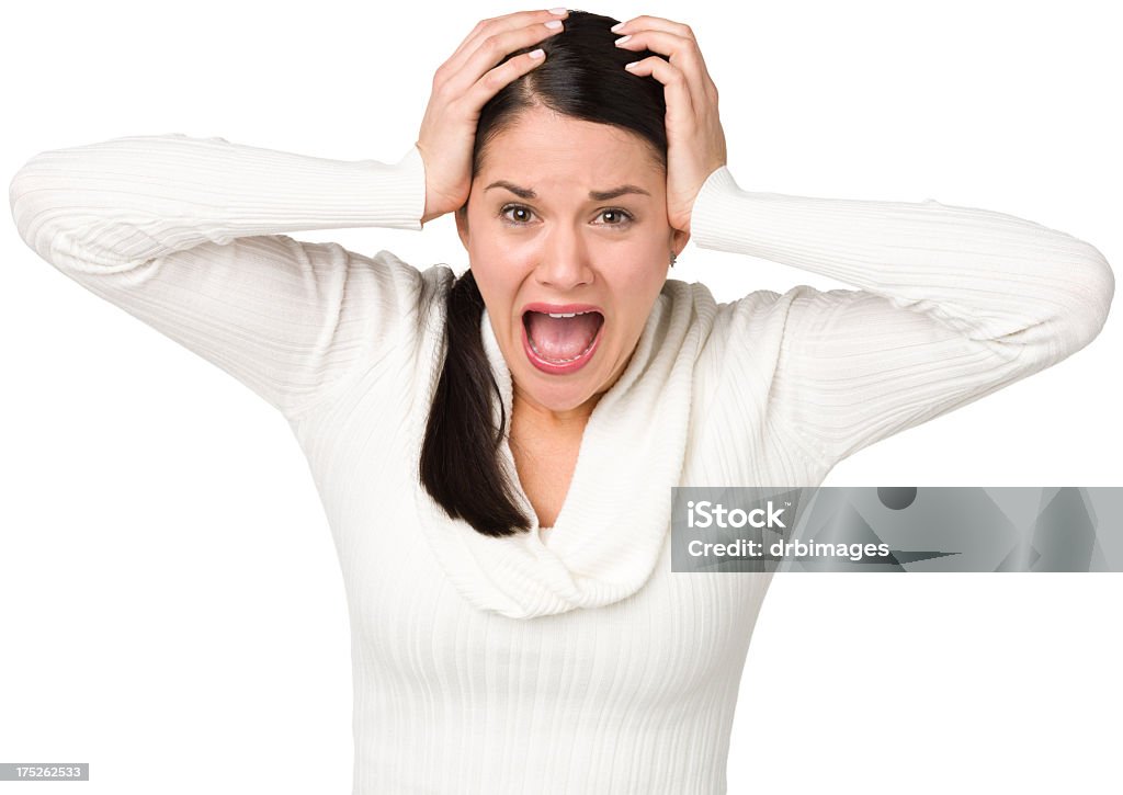 Mujer pateando Freaking Out - Foto de stock de 25-29 años libre de derechos