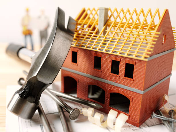istock Model House with Claw Hammer and Nails 175262907