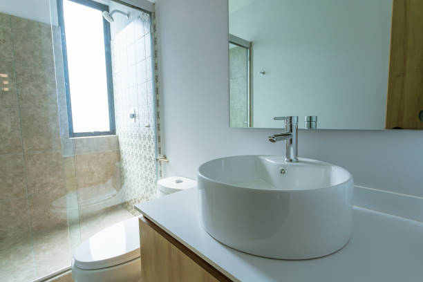 Entrance to the bathroom, door wide open.