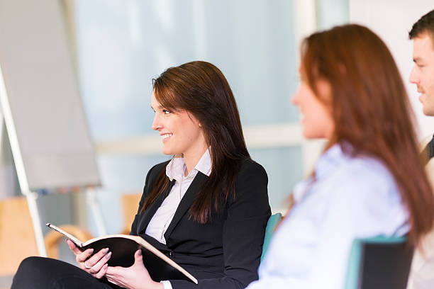 istock Group of business people at office presentation 175263758