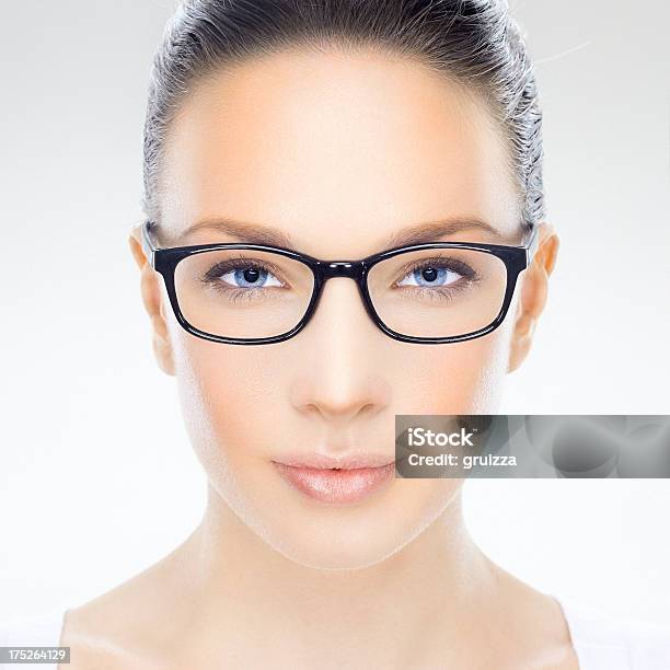 Beauty Headshot Of A Beautiful Woman With Eyeglasses Stock Photo - Download Image Now