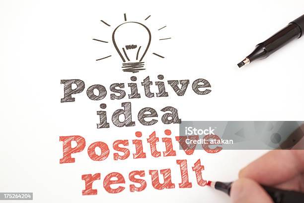 Think Positive Stock Photo - Download Image Now - Motivation, Single Word, Sketch