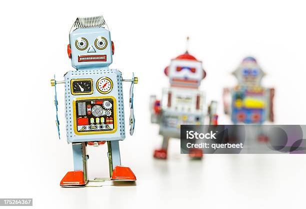Retro Zinn Spielzeugroboter Stockfoto und mehr Bilder von Roboter - Roboter, Spielzeug, Weißer Hintergrund