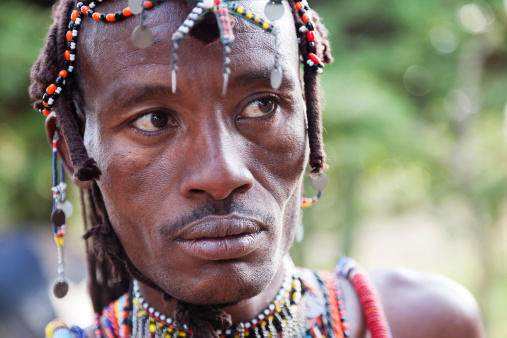 Close-up portrait of Masai man