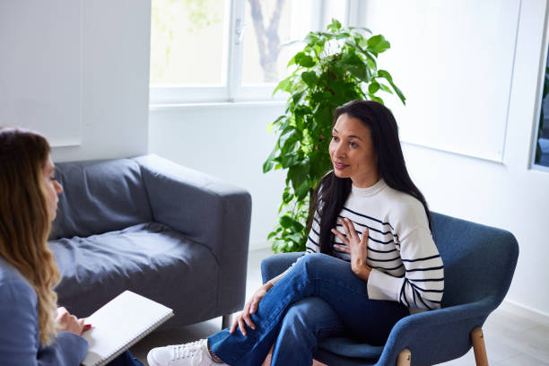 istock Therapist guiding woman in resolving her marital issues in office 1752667139