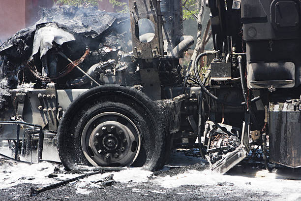 Terrorist Truck Bomb Explosion Disaster stock photo