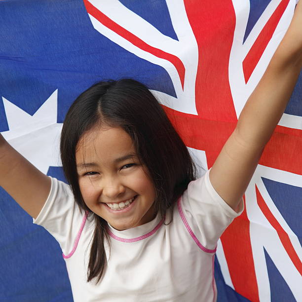 istock Kid holding Australia flag for Australia day 175267751