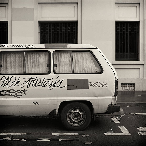 Camper van parked in the French capital